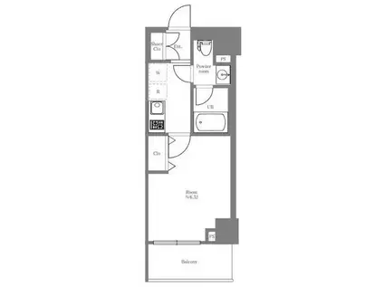 GRACE COURT MEGURO(1K/3階)の間取り写真