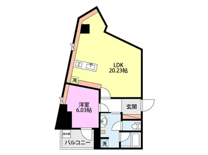 YORINA FLOW ヨリーナフロー(1LDK/4階)の間取り写真