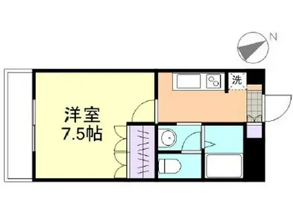ゆうとぴあ(1K/1階)の間取り写真
