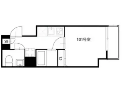 COCOCUBE池上(1K/1階)の間取り写真