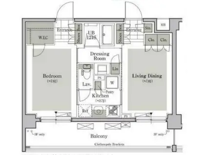 PARK CUBE西ヶ原STAGE(1LDK/3階)の間取り写真