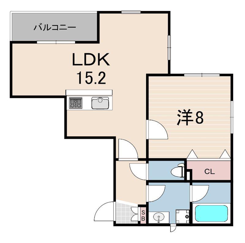 VILLA LE EUPHORIA KITANO(1LDK/3階)の間取り写真