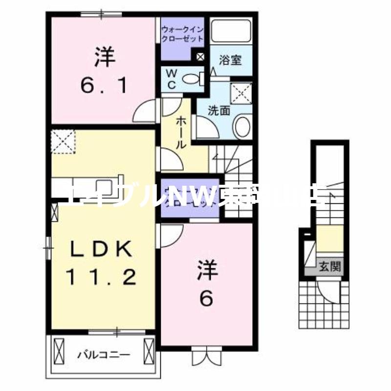 サンフォレスト(2LDK/2階)の間取り写真