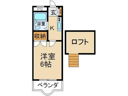 パディハイツ(1K/2階)の間取り写真