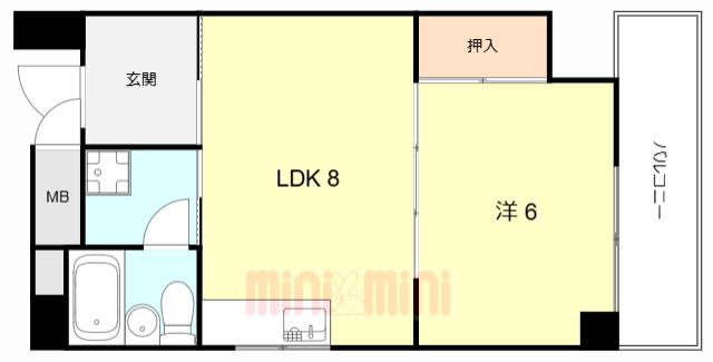 アルトピノ野里(1LDK/3階)の間取り写真