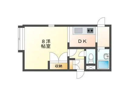 タウンパル(1K/1階)の間取り写真