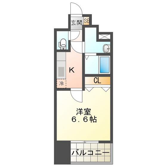 S-RESIDENCE四日市駅前COULEUR(1K/2階)の間取り写真