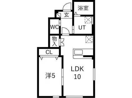 LOU LOU B(1LDK/1階)の間取り写真