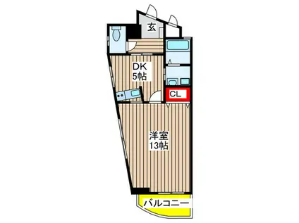 リバティ有松(1DK/2階)の間取り写真