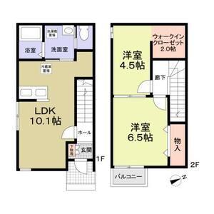 グローリア(2LDK/1階)の間取り写真