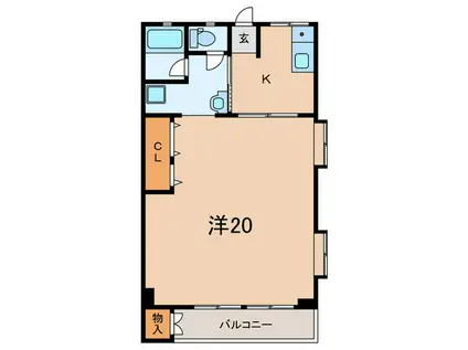 ビバリーヒル(1K/3階)の間取り写真