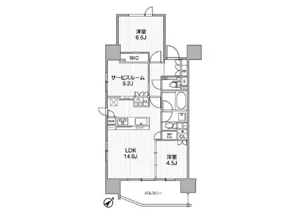 ディームス渋谷本町(2SLDK/3階)の間取り写真