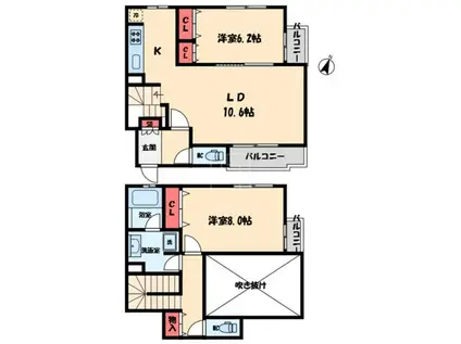 HORIE LUX(2LDK/5階)の間取り写真