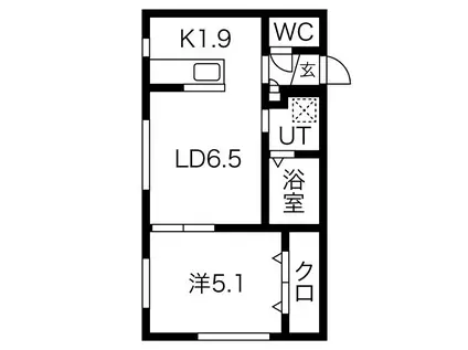 ROI COPINE (1LDK/1階)の間取り写真