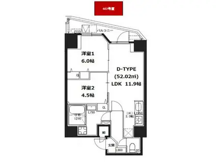 S-RESIDENCE蔵前(2LDK/5階)の間取り写真