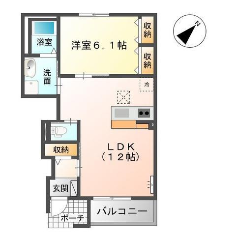 ディアナコート(1LDK/1階)の間取り写真