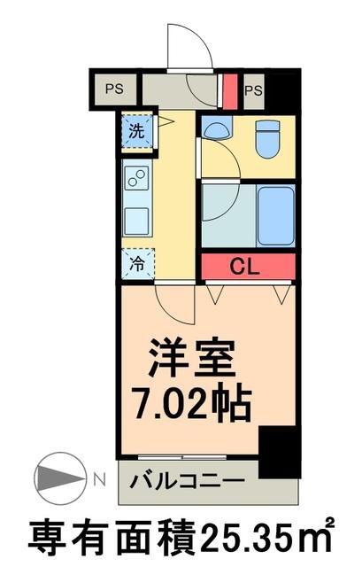 スカイコートパレス大島(1K/7階)の間取り写真
