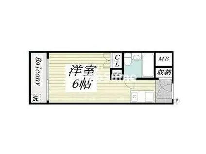 メゾン・ド・アクト(ワンルーム/4階)の間取り写真