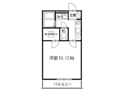CORAL CRADLE(1K/1階)の間取り写真
