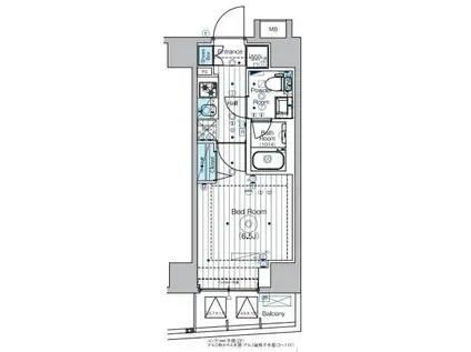 マキシヴ横浜吉野町トレ(1K/8階)の間取り写真
