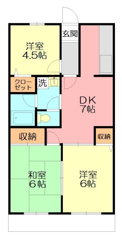パル・メゾンYGM(3DK/4階)の間取り写真
