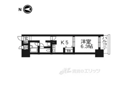 エスリード四条河原町(1K/13階)の間取り写真
