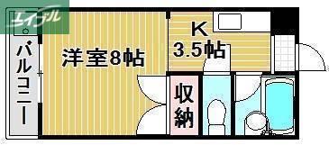 メゾン フルールII(1K/2階)の間取り写真