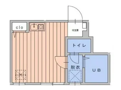 グリーンコート方南町(ワンルーム/1階)の間取り写真
