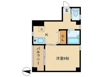 エクセルI(1K/2階)の間取り写真