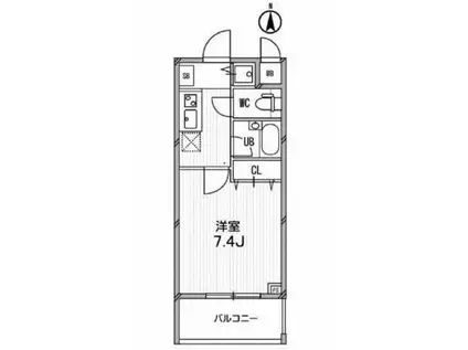 アーデン両国(1K/4階)の間取り写真