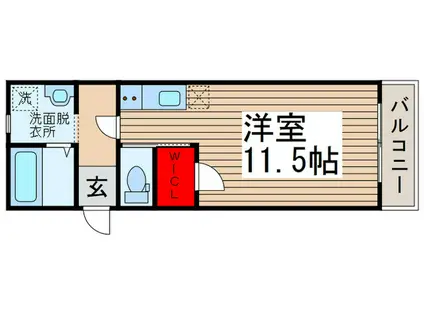 パティオスクエア新松戸A(ワンルーム/2階)の間取り写真