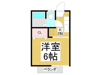 フォーブル三輪田町(1K/1階)の間取り写真