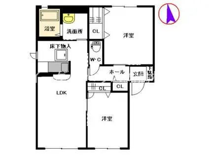 シャーメゾンA(2LDK/1階)の間取り写真
