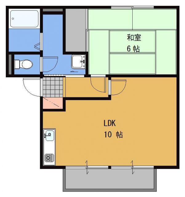 グリーンヴィラA(1LDK/1階)の間取り写真