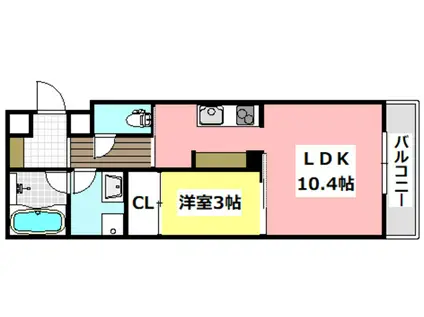 シャーメゾン CELSUS(1LDK/2階)の間取り写真