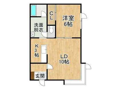 コーポフラワーIII(1LDK/1階)の間取り写真