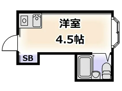 昭和グランドハイツ恵美須(ワンルーム/1階)の間取り写真