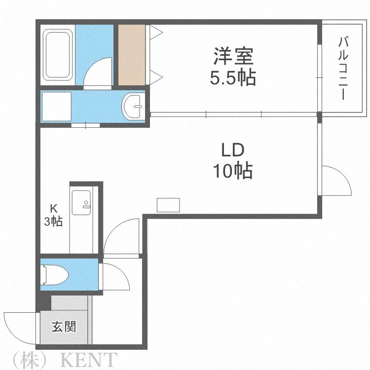 ラ・シュエット宮の森(1LDK/1階)の間取り写真