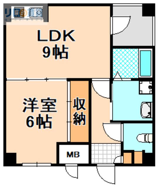 コメットマンション鴻池(1LDK/13階)の間取り写真
