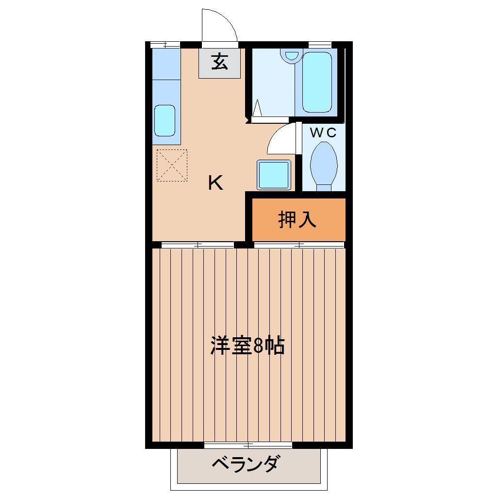 クレセント高松(1K/1階)の間取り写真