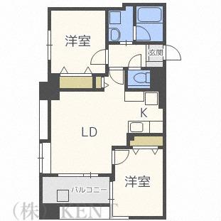 ノヴァ大通II(2LDK/4階)の間取り写真