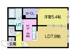 メゾンドヒロ(1LDK/1階)の間取り写真