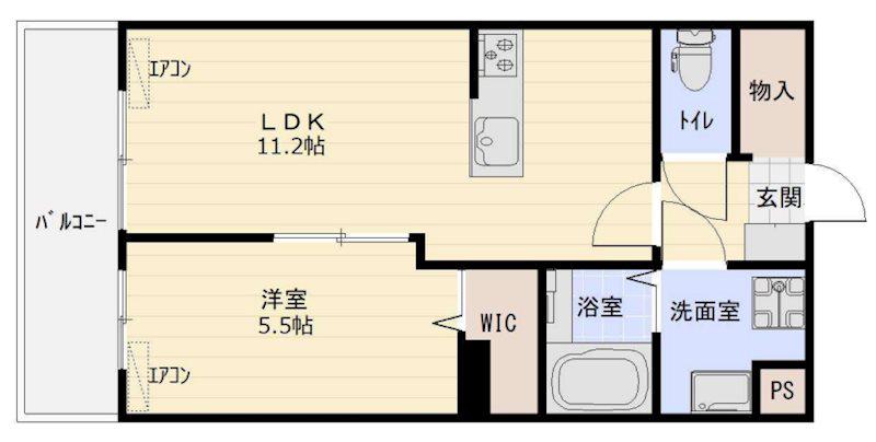 TENTO小池町(1LDK/1階)の間取り写真