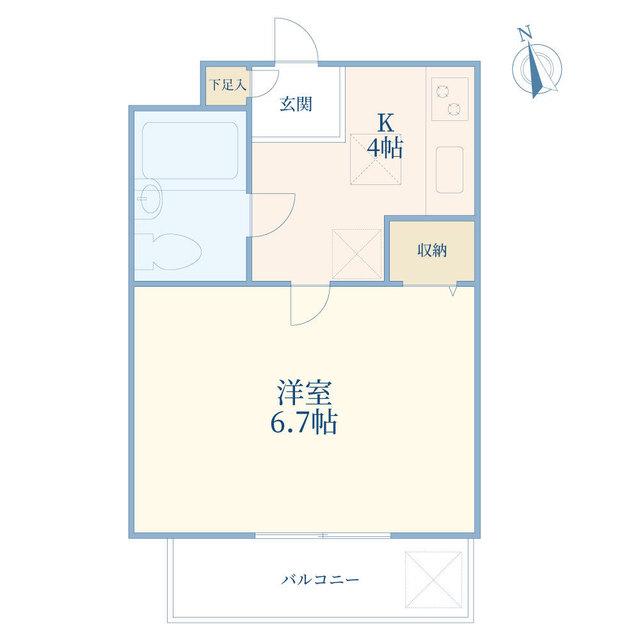 ロッキー三軒茶屋(1K/1階)の間取り写真