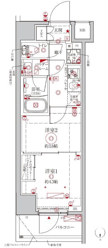 クレイシアIDZ王子フォレストヒルズ(2K/1階)の間取り写真