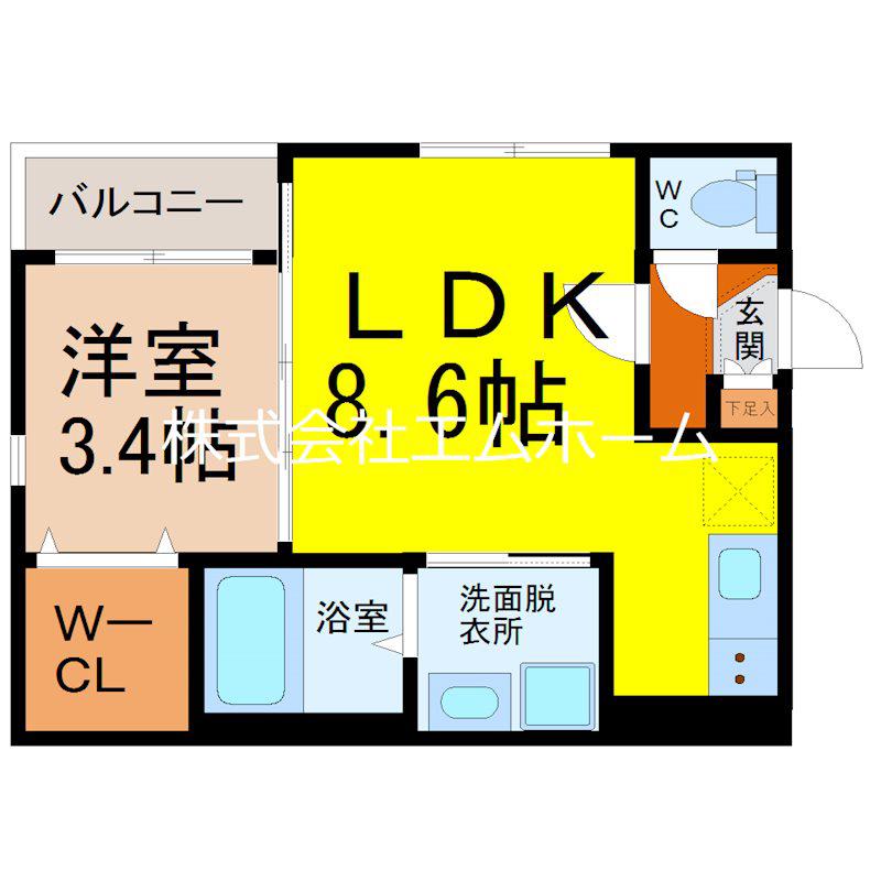 AYAMI(1LDK/2階)の間取り写真