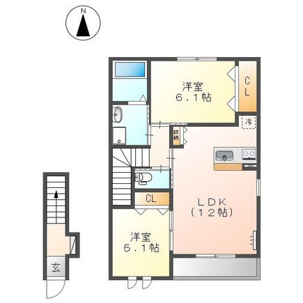 PEER MAISON(2LDK/2階)の間取り写真