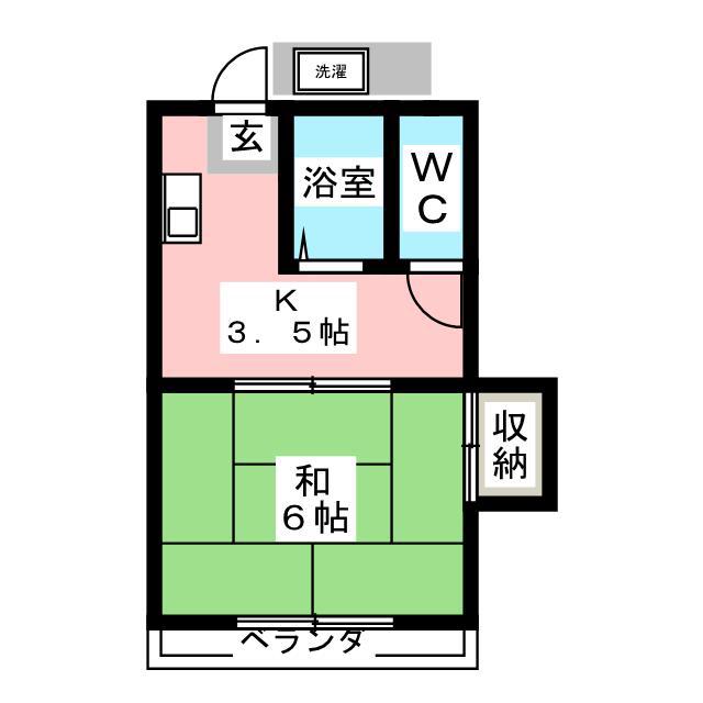 コーポ森屋(1K/2階)の間取り写真