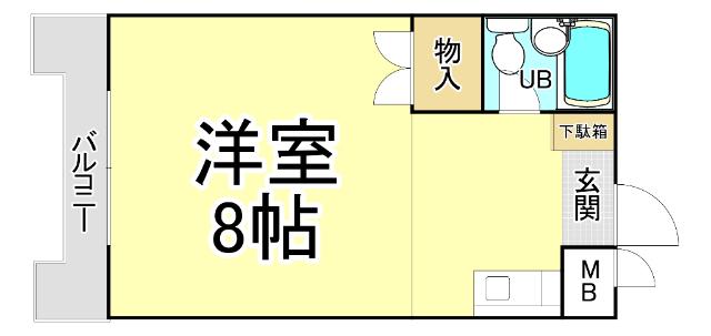 本松ビル(ワンルーム/4階)の間取り写真