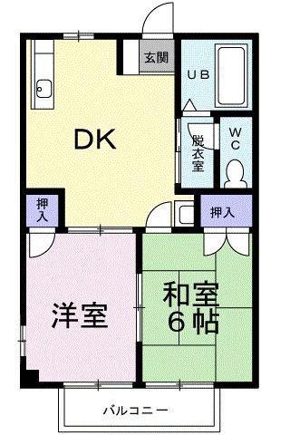 ニューシティ大町I(2DK/2階)の間取り写真